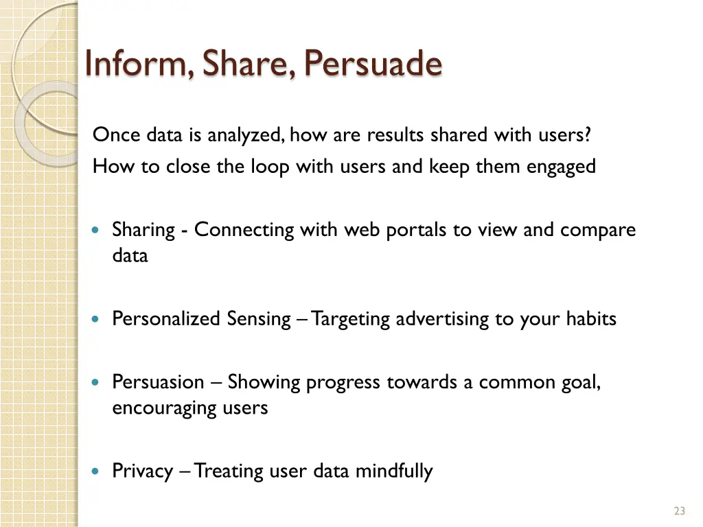 inform share persuade