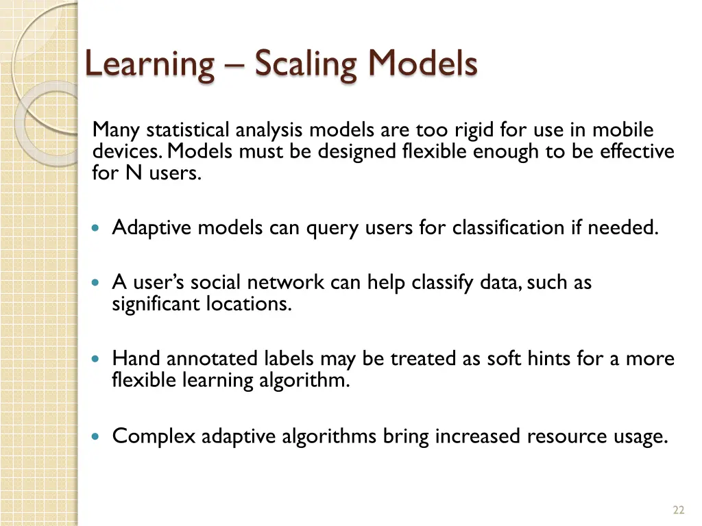 learning scaling models