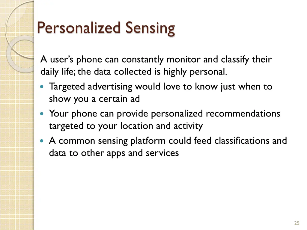 personalized sensing