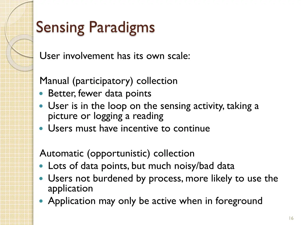 sensing paradigms