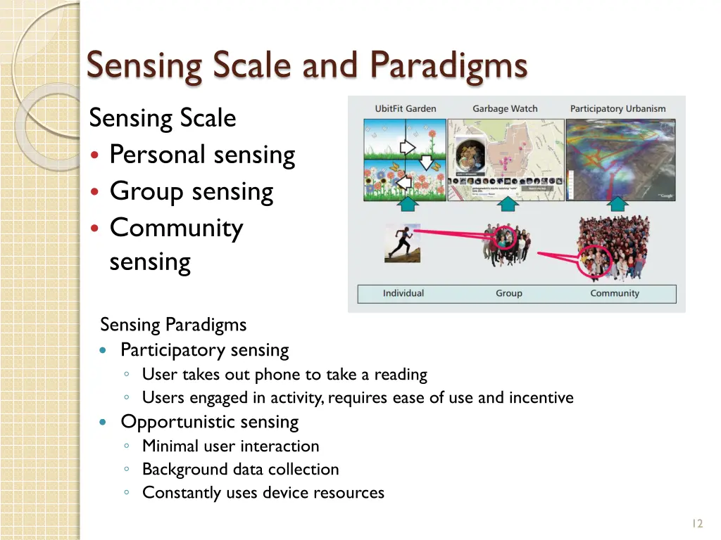 sensing scale and paradigms