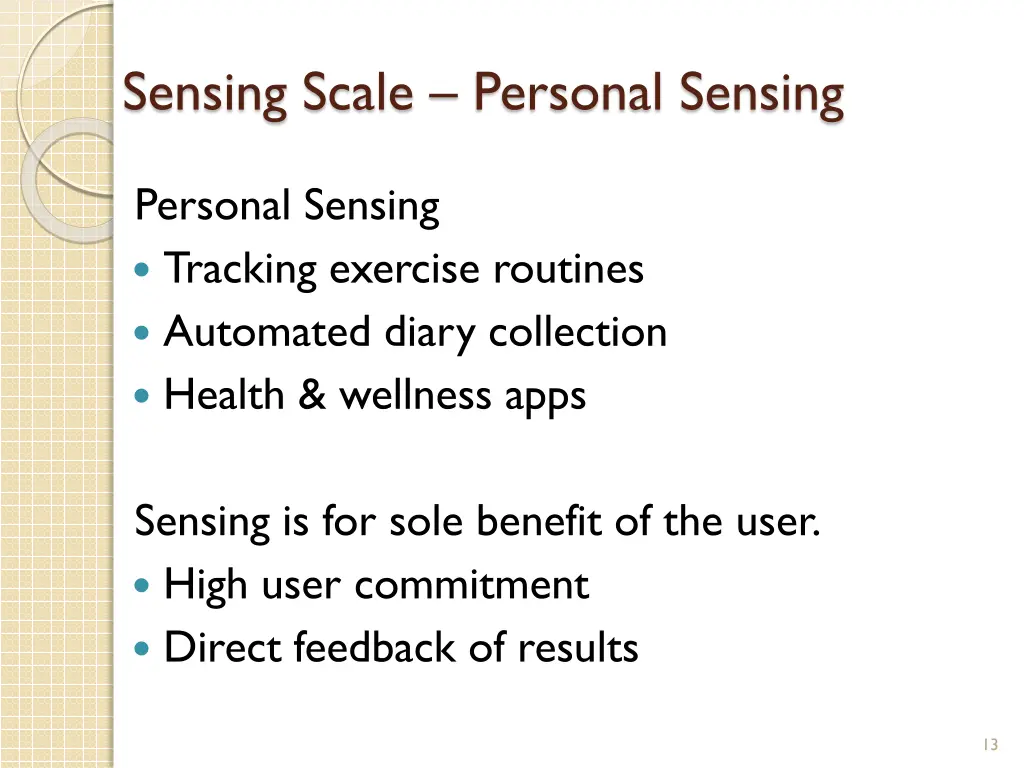 sensing scale personal sensing