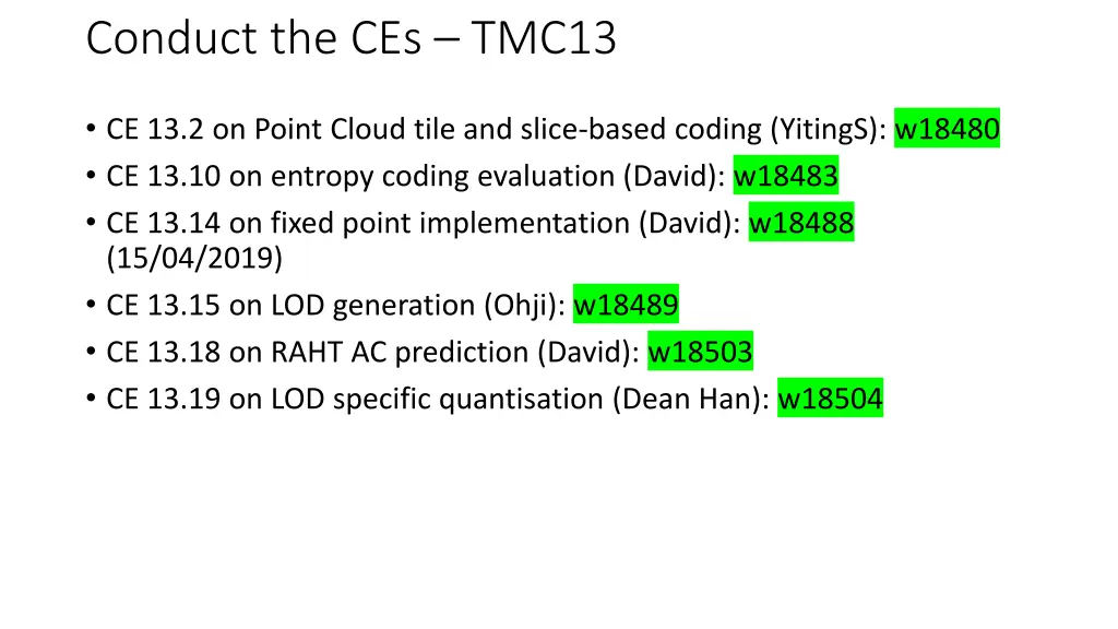 conduct the ces tmc13