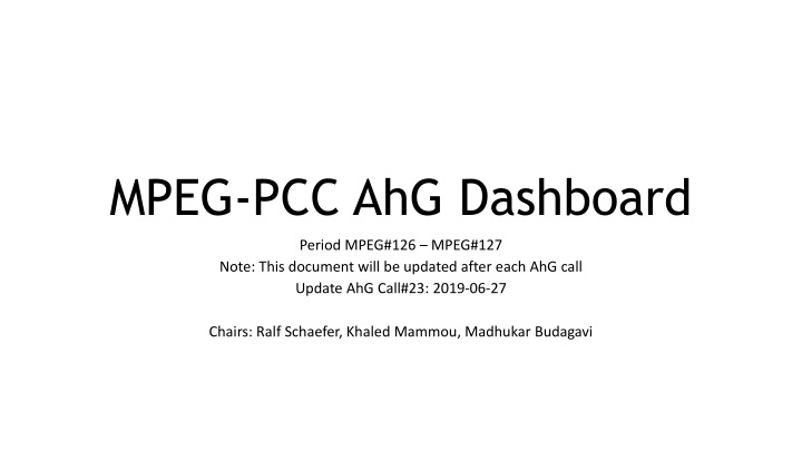 mpeg pcc ahg dashboard