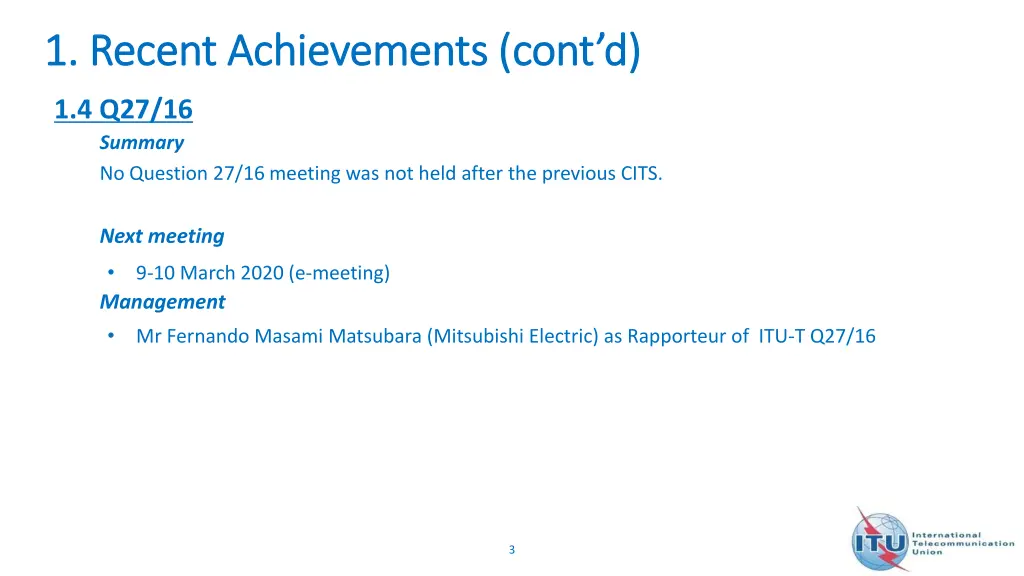 1 recent achievements cont d 1 recent 2