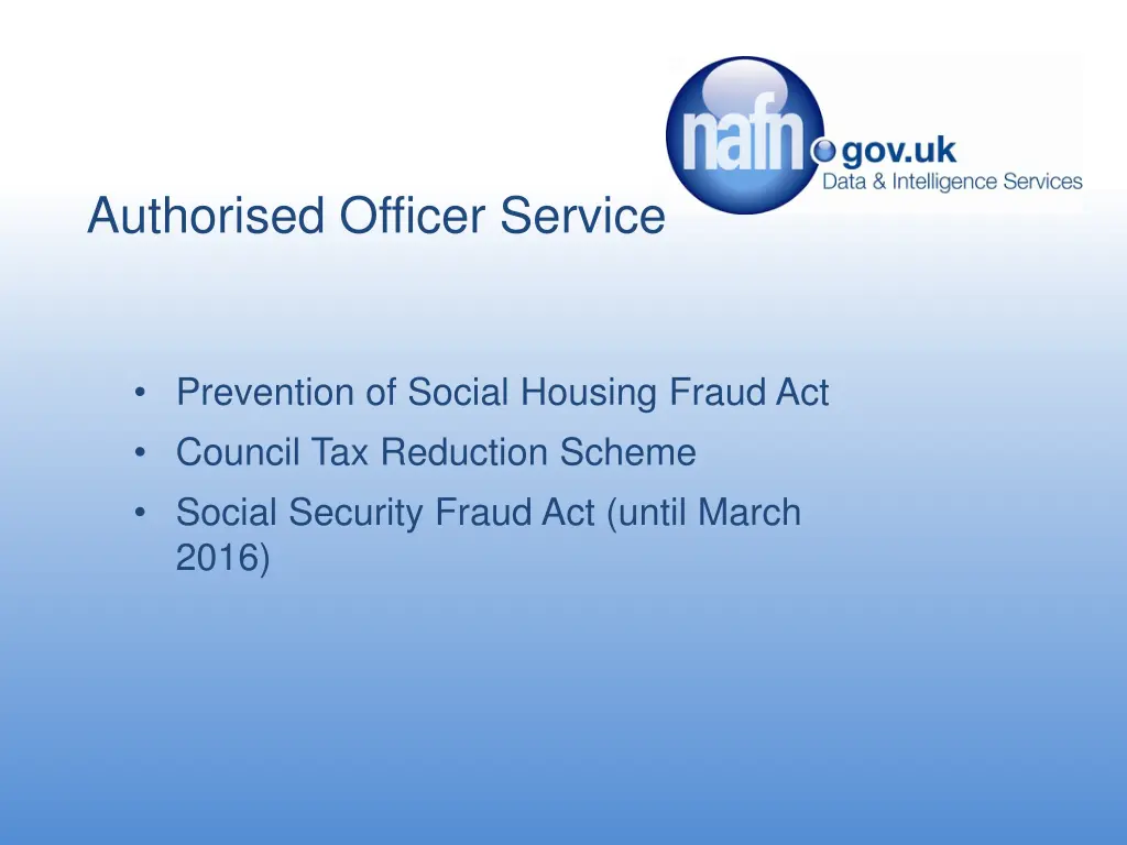 authorised officer service