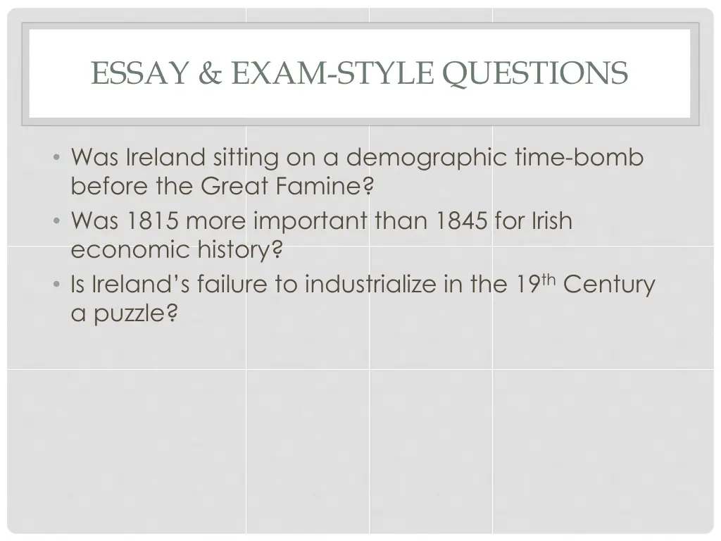 essay exam style questions