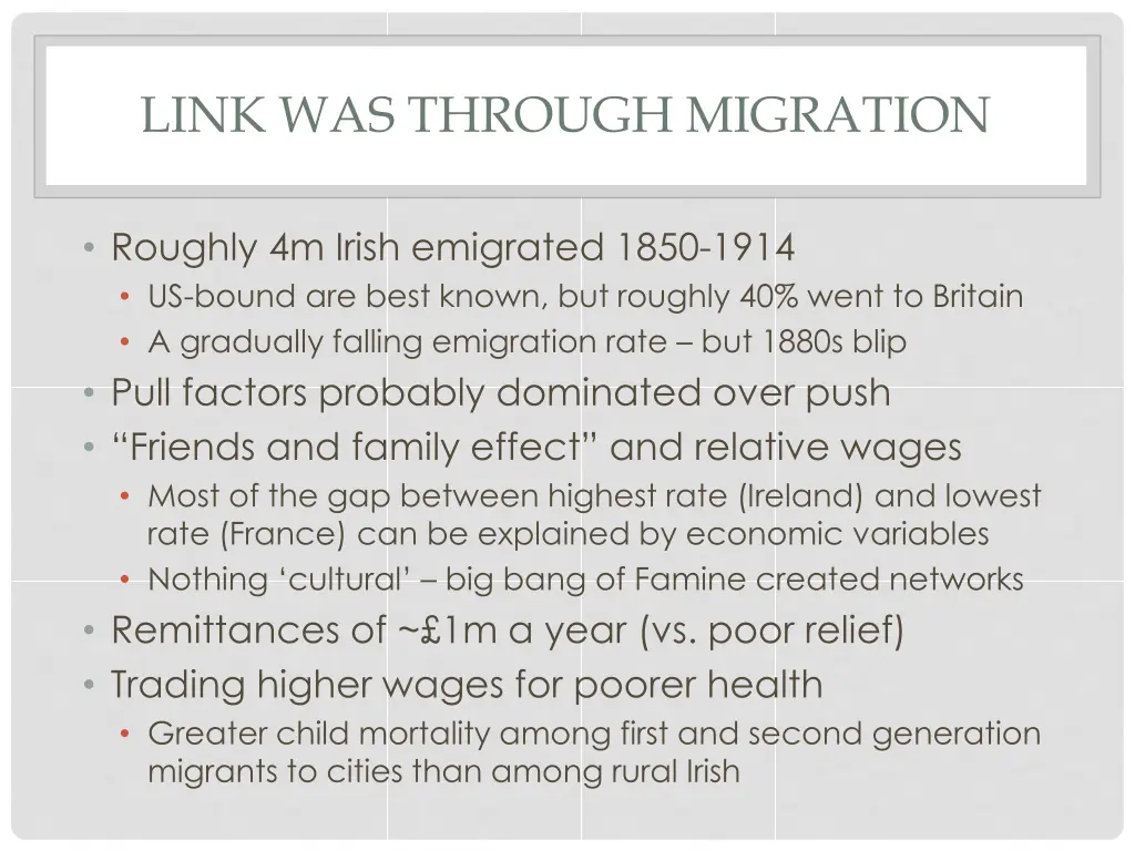 link was through migration