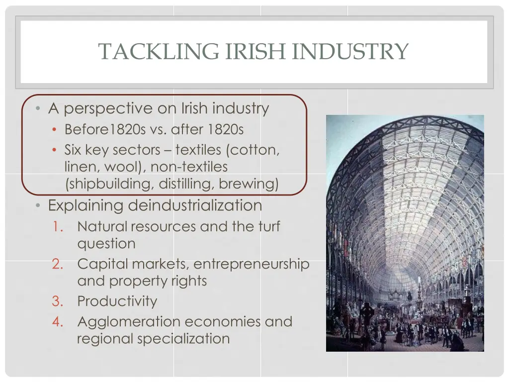 tackling irish industry