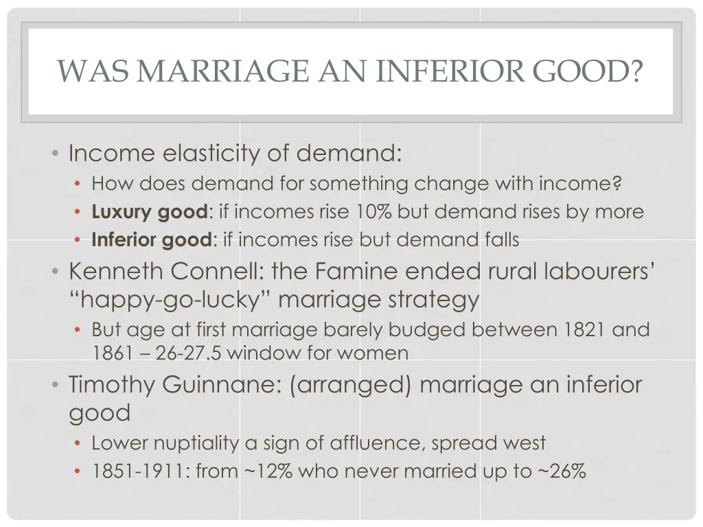 was marriage an inferior good