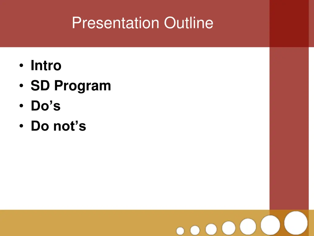 presentation outline