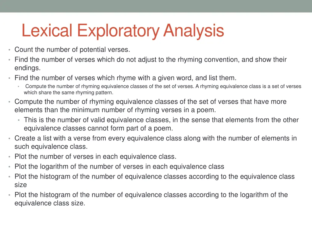 lexical exploratory analysis