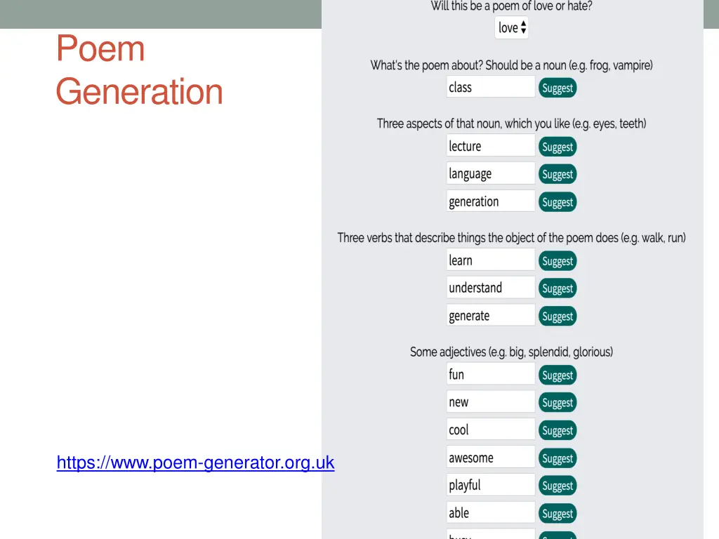 poem generation