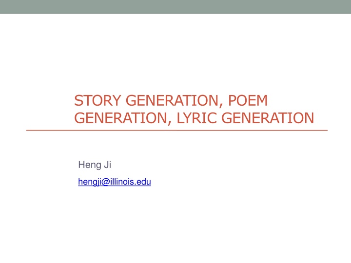 story generation poem generation lyric generation