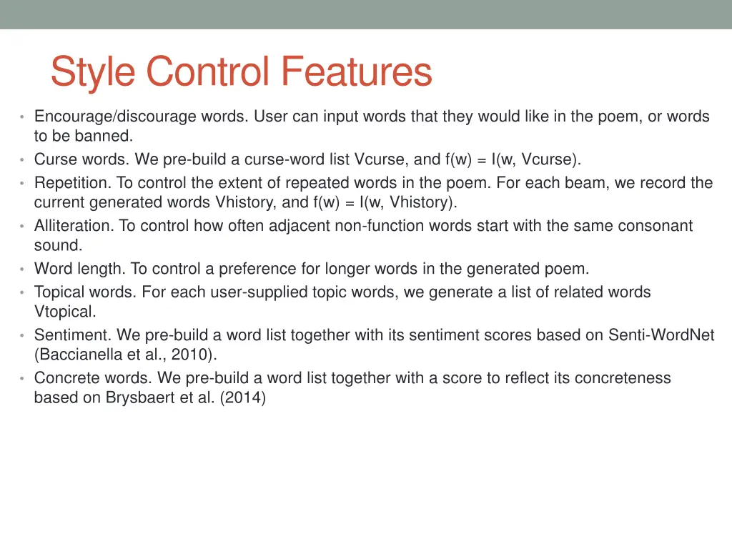 style control features