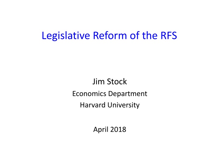 legislative reform of the rfs