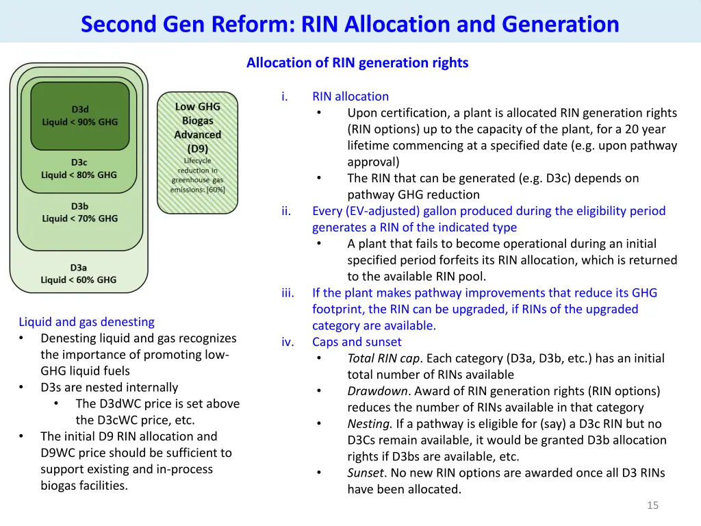 second gen reform rin allocation and generation