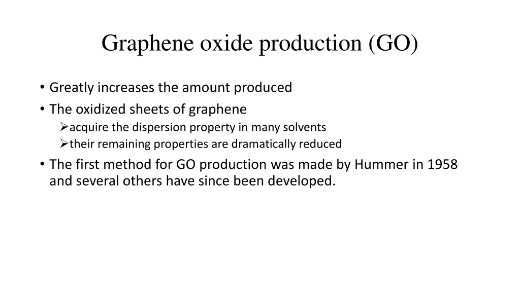 graphene oxide production go