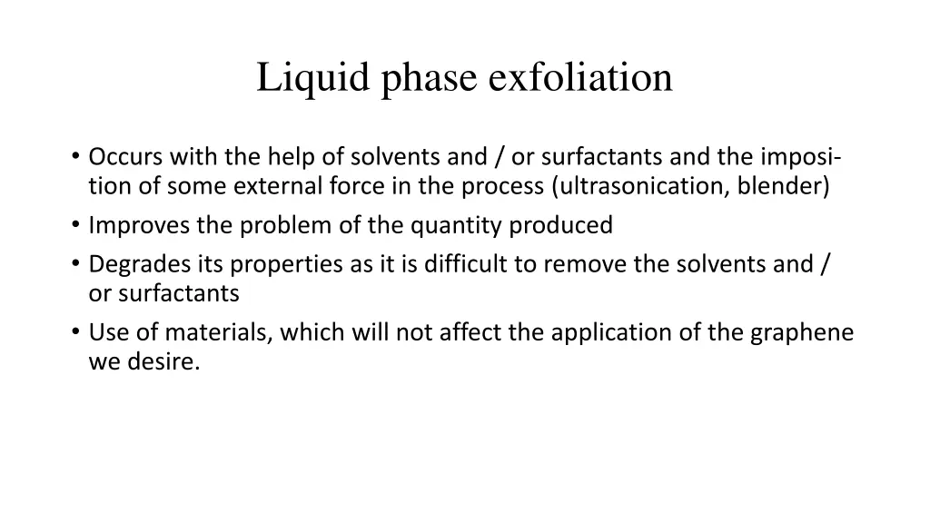 liquid phase exfoliation