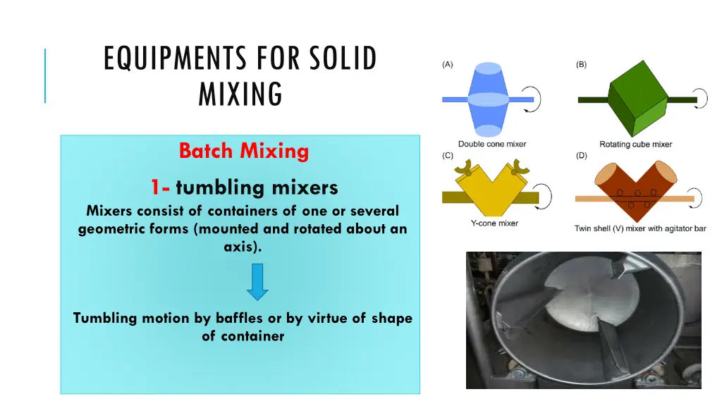 equipments for solid mixing