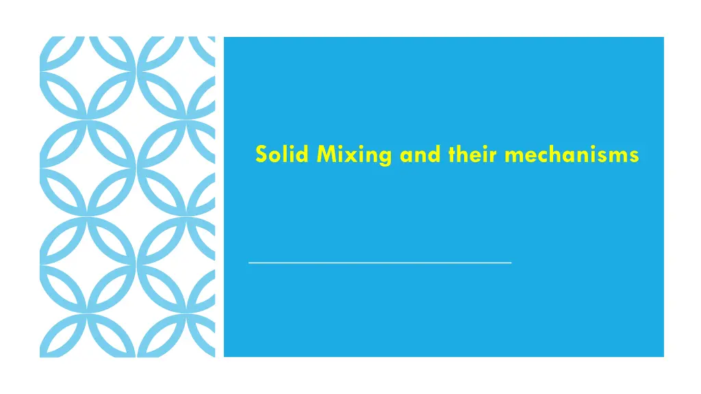 solid mixing and their mechanisms