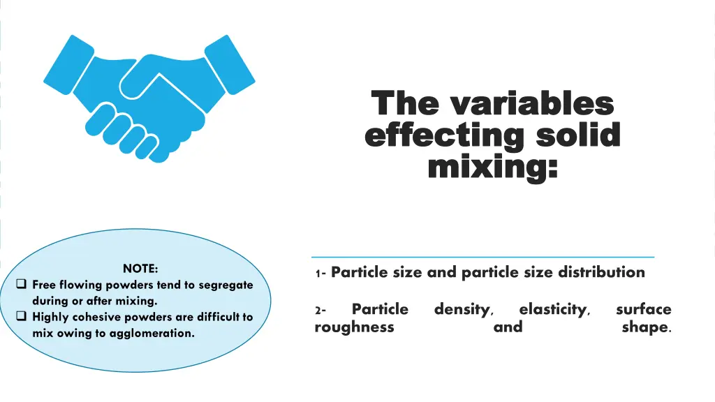 the variables the variables effecting solid