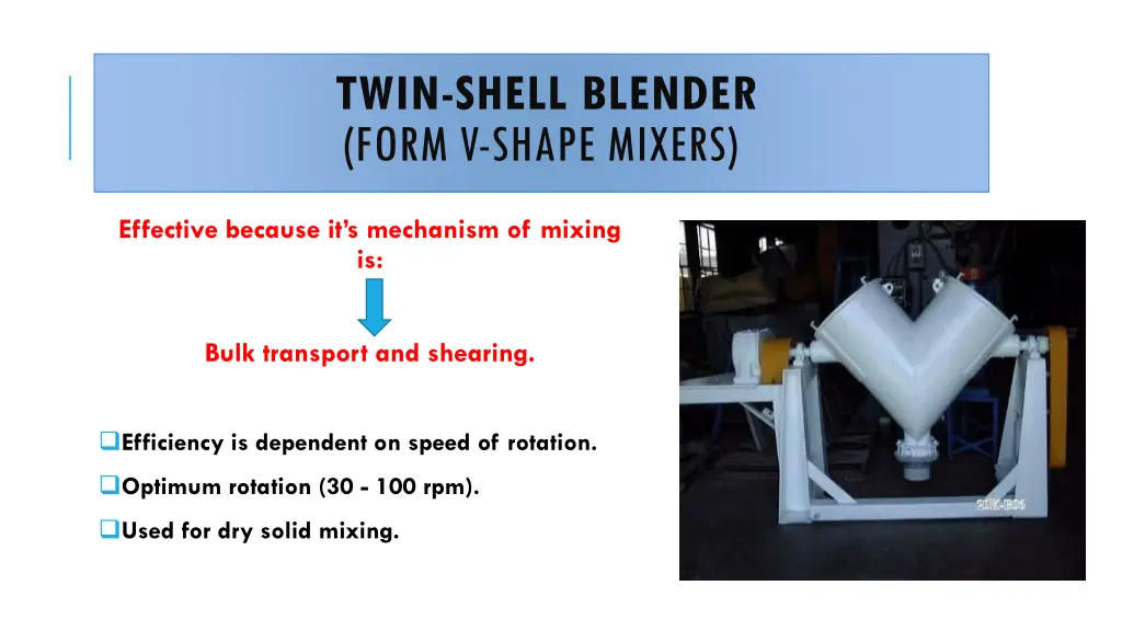 twin shell blender form v shape mixers