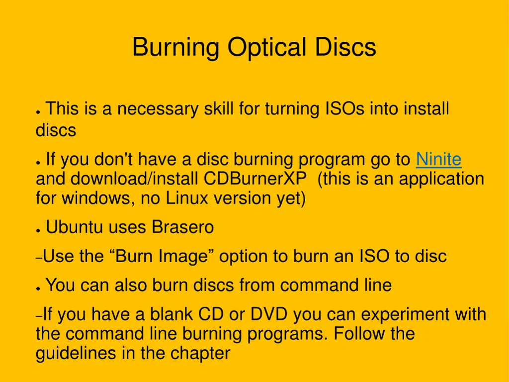 burning optical discs