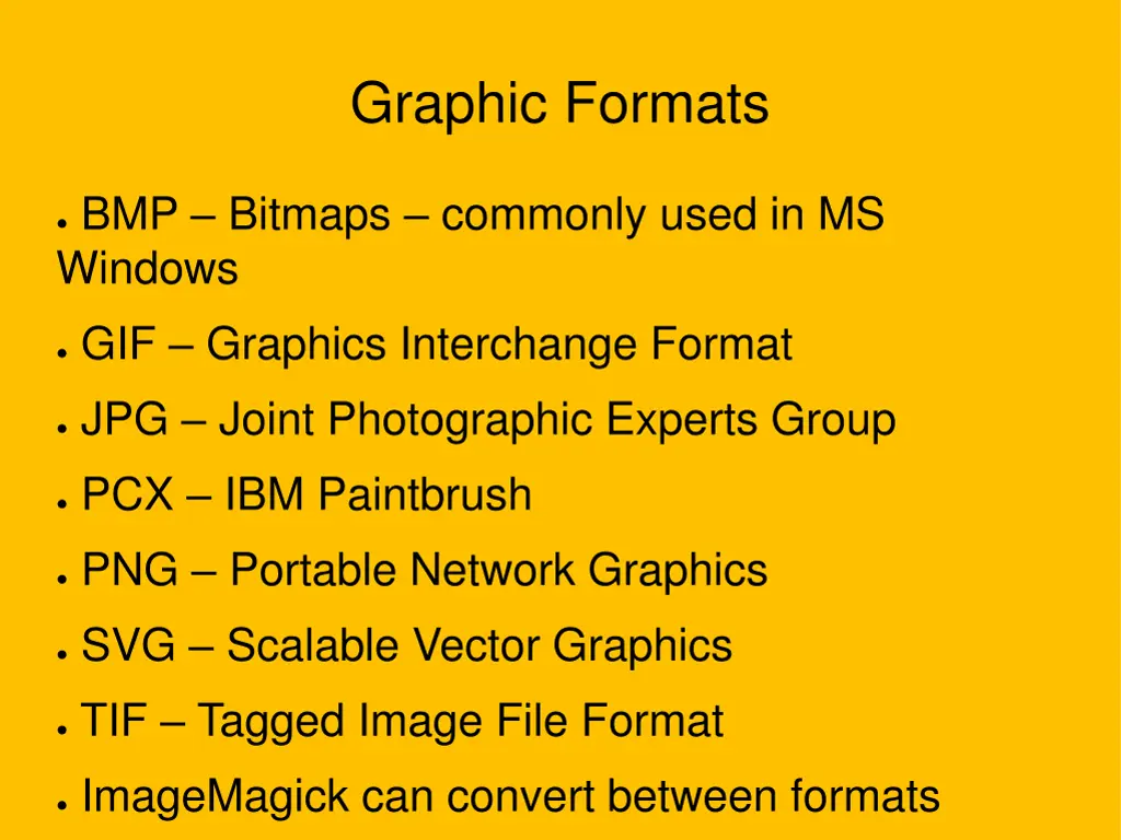 graphic formats