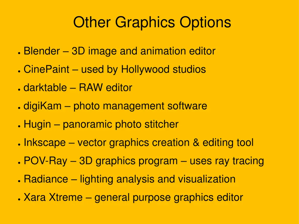 other graphics options