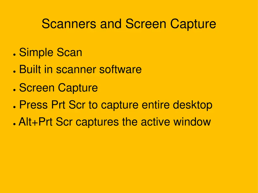 scanners and screen capture