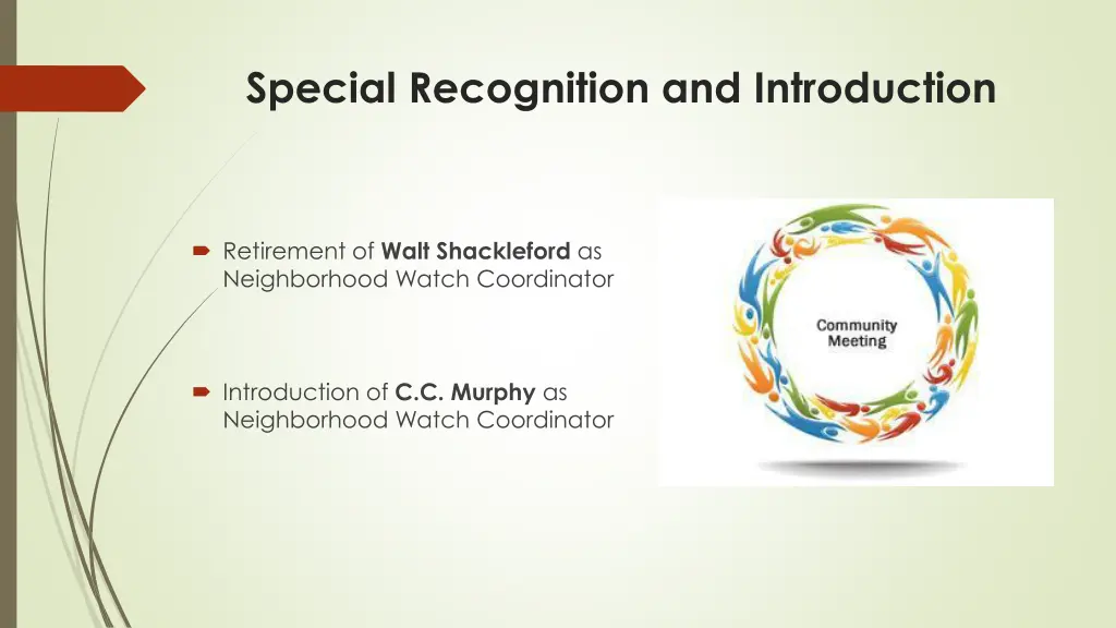 special recognition and introduction