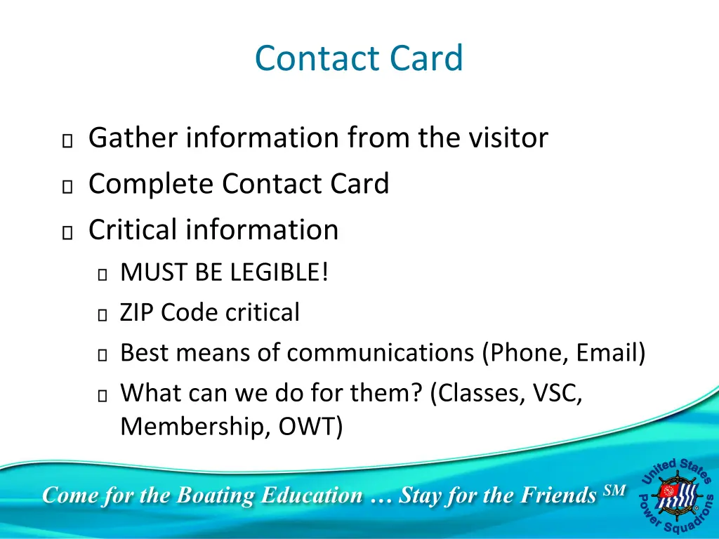 contact card