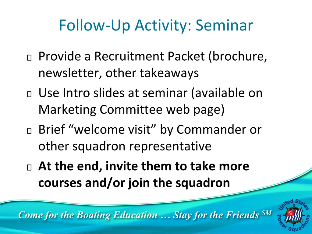 follow up activity seminar