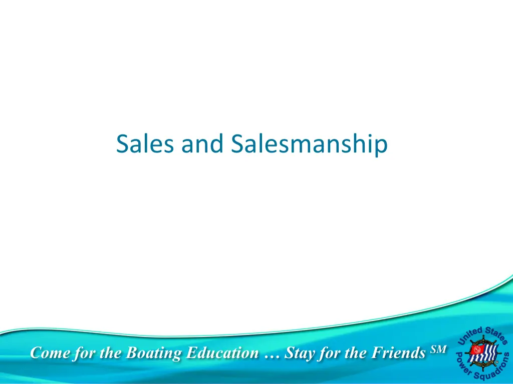 sales and salesmanship