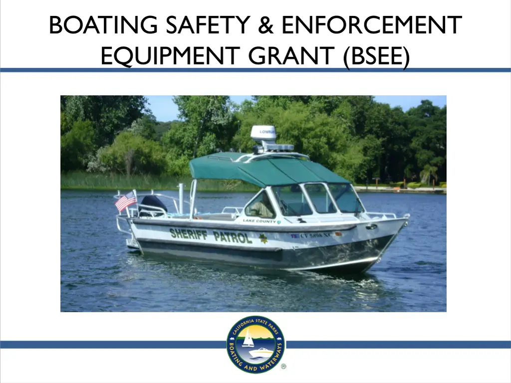 boating safety enforcement equipment grant bsee