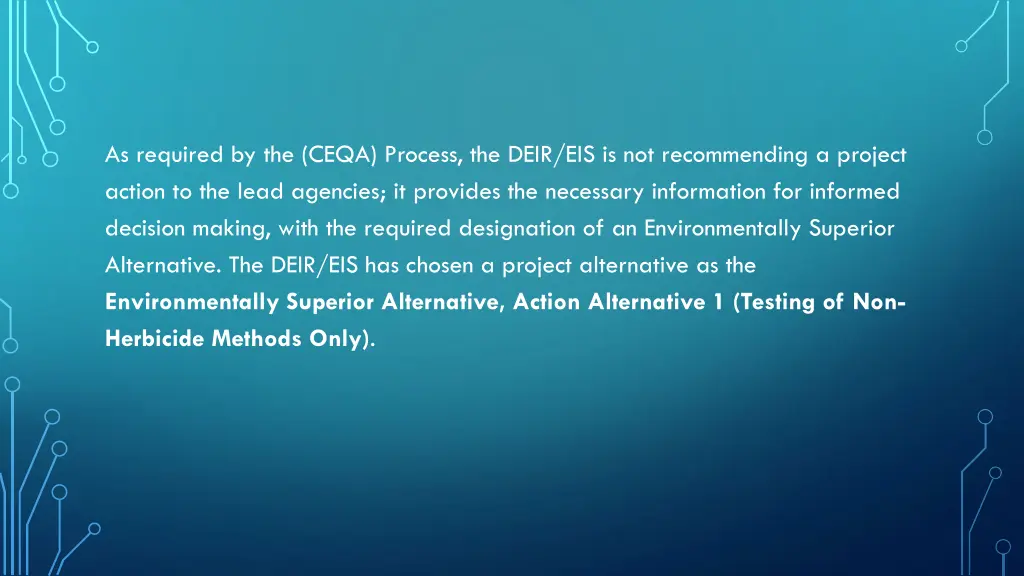 as required by the ceqa process the deir