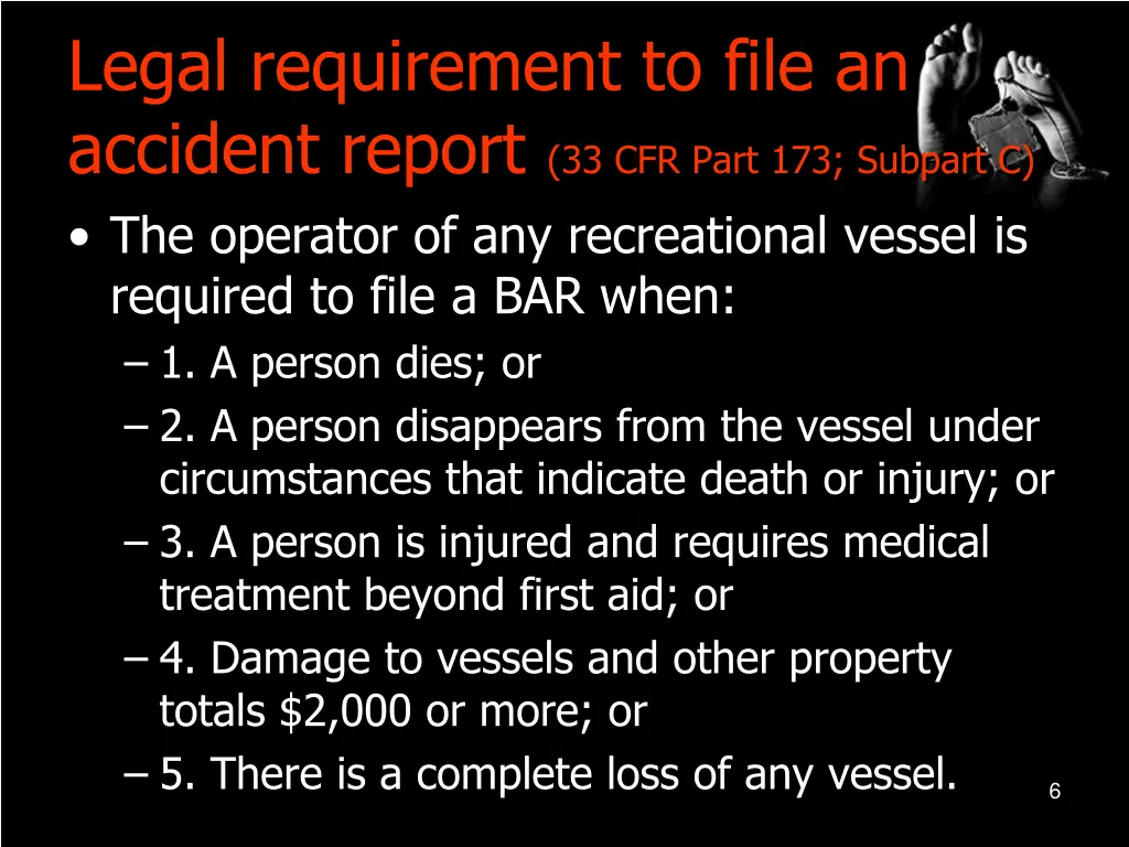 legal requirement to file an accident report