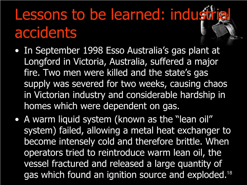 lessons to be learned industrial accidents