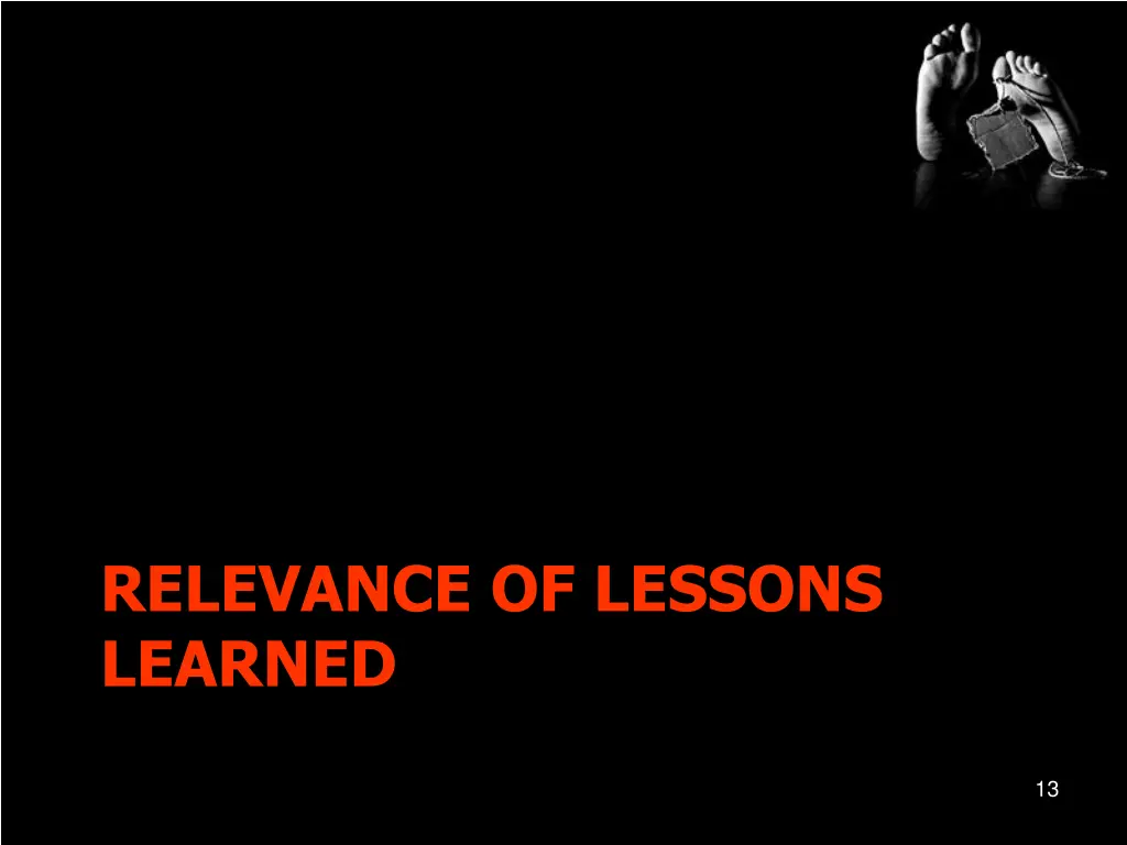 relevance of lessons learned