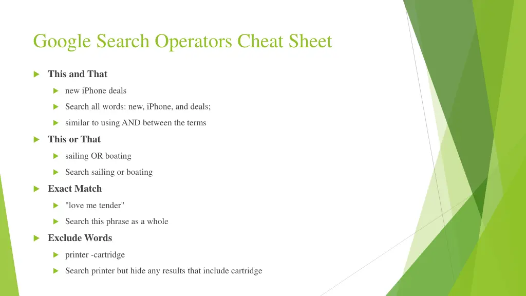 google search operators cheat sheet