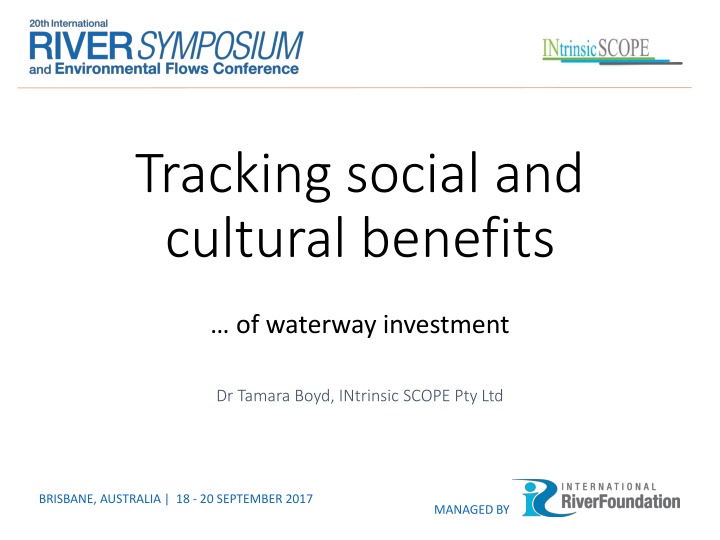 tracking social and cultural benefits