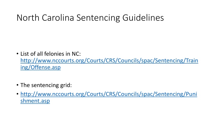 north carolina sentencing guidelines