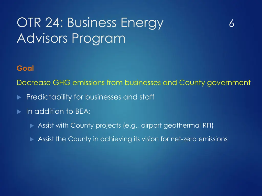 otr 24 business energy advisors program