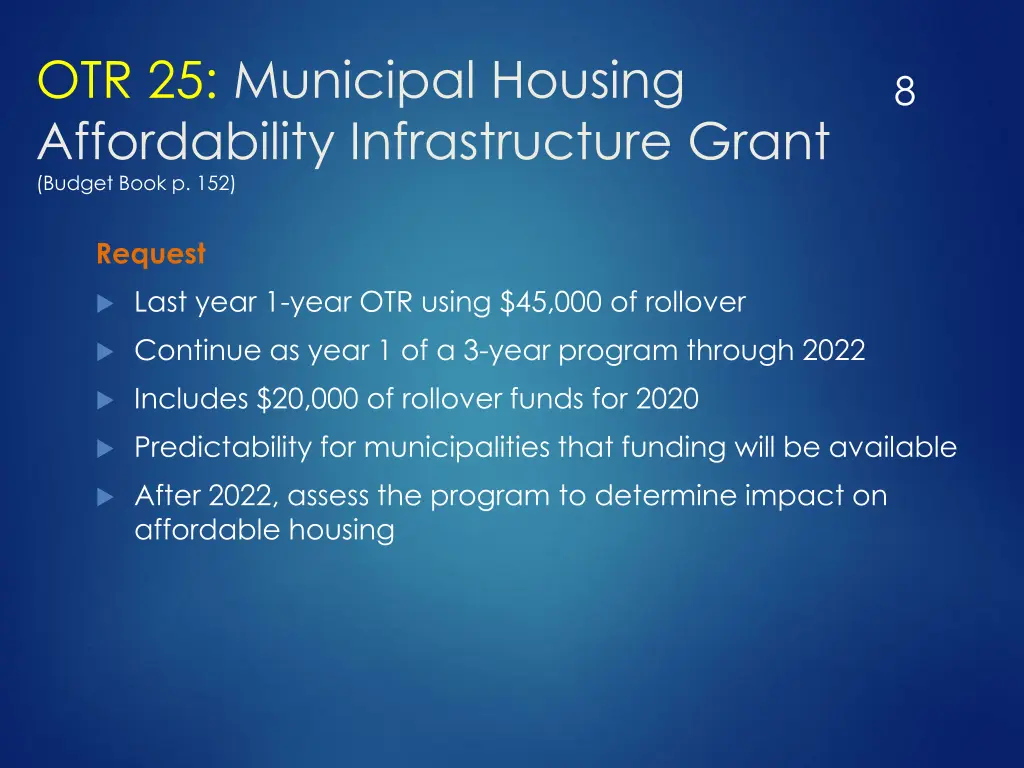 otr 25 municipal housing affordability