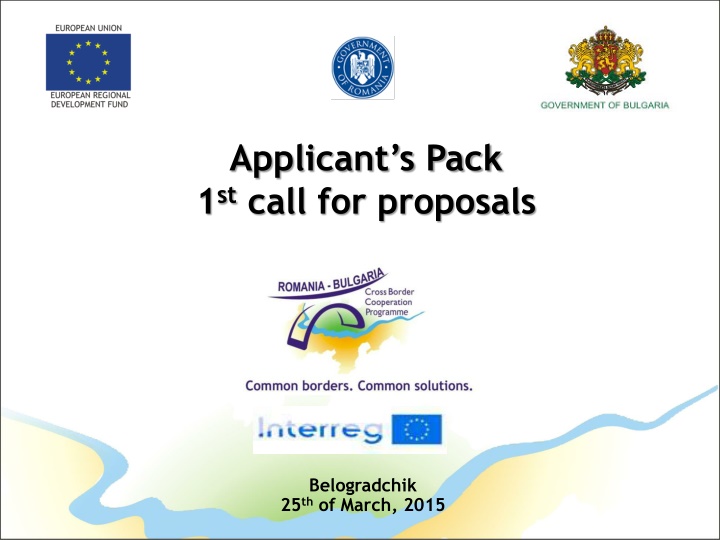 applicant s pack 1 st call for proposals