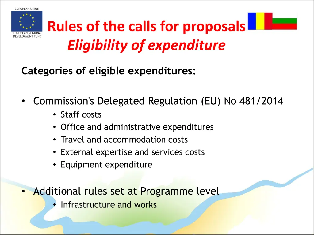 rules of the calls for proposals eligibility 1