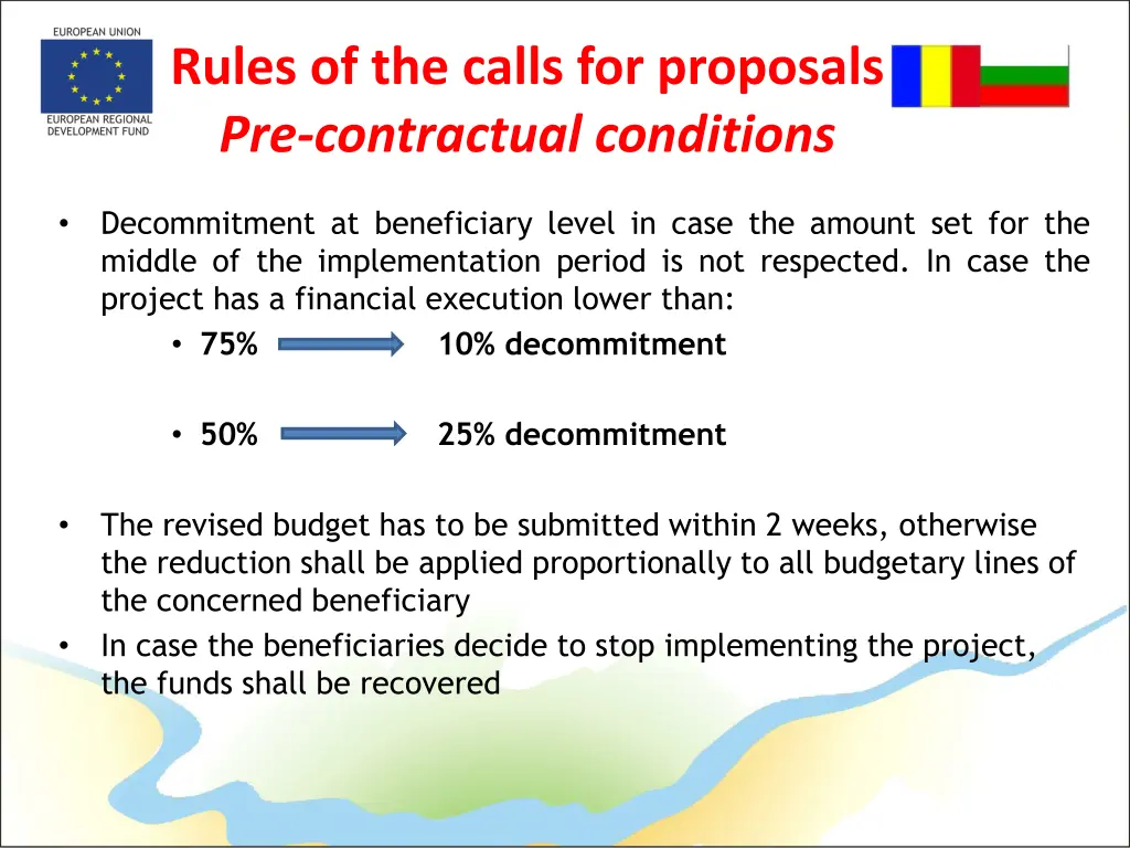 rules of the calls for proposals pre contractual 1