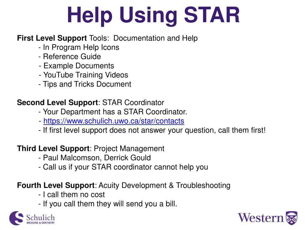 help using star