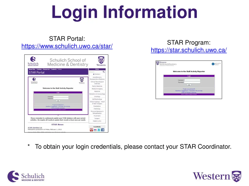 login information